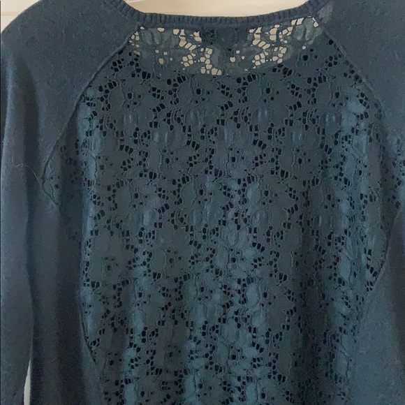 Topshop Teal sweater with lace back panel size M - Picture 5 of 7